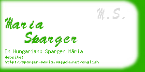 maria sparger business card